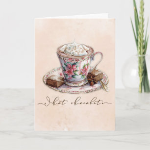 Carte Chocolat chaud aquarelle
