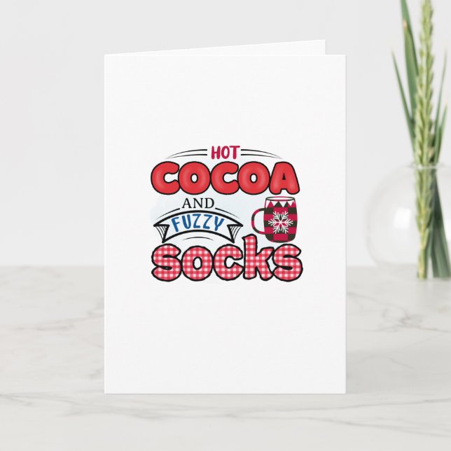 Carte Chocolat Chaud et Chaussettes En Fourrure (Devant)