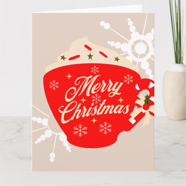 Carte Chocolat Chaud Noël Tan Flocon de Neige (Devant)