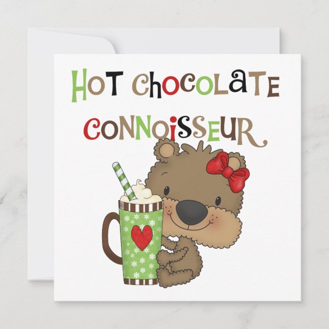 Carte Chocolat chaudOurs de fille de connaisseur (Devant)