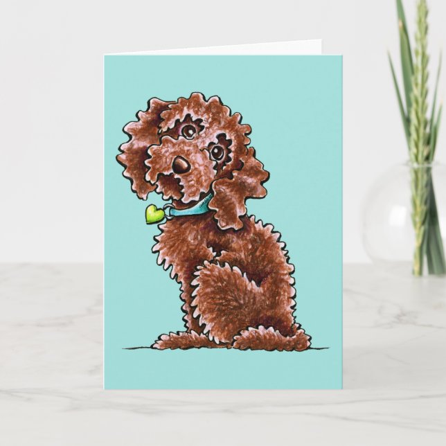 Carte Chocolat Cockapo Coeur Coller (Devant)