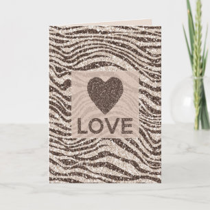 Carte Chocolat Crème Brown Blush Zebra Parties scintilla
