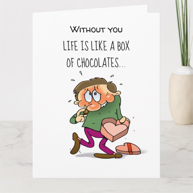 Carte Chocolat drôle de la Saint Valentin (Devant)
