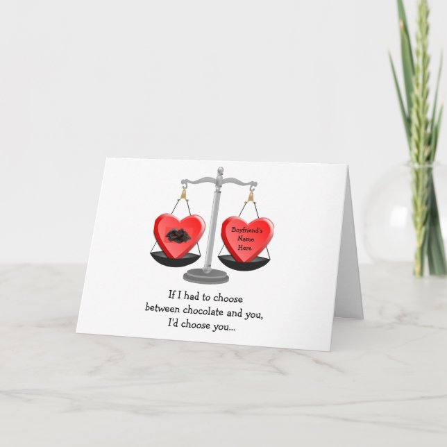 Carte Chocolat et Valentines - Modèle (Devant)
