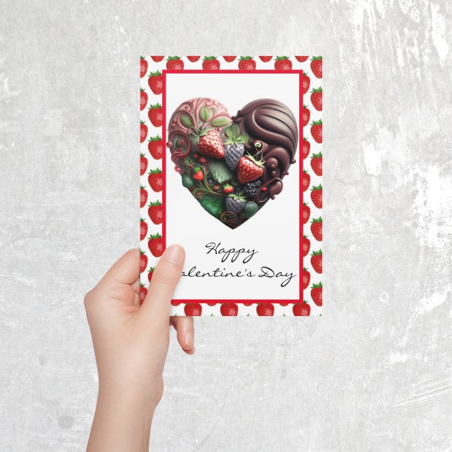Carte Chocolat fraise Coeur Saint-Valentin (Créateur téléchargé)