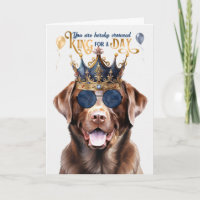 Chocolat Lab Chien King pour une journée d'anniver
