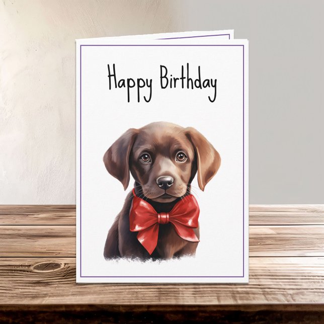 Carte Chocolat Labrador Chien chiot Anniversaire (Créateur téléchargé)