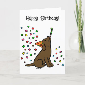 Carte Chocolat Labrador Confetti fête d'anniversaire