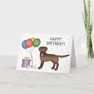 Carte Chocolat Labrador Retriever Chien Joyeux anniversa