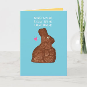 Carte Chocolat Lapin De Pâques - Lick Me, Mange-Moi, Aim