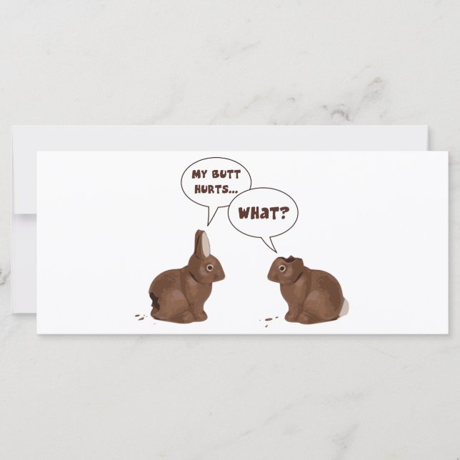 Carte Chocolat lapins lapins de Pâques, mais mal (Devant)