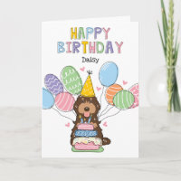 Chocolat Tan Cockapoo Chien Cavapoo Joyeux Anniver