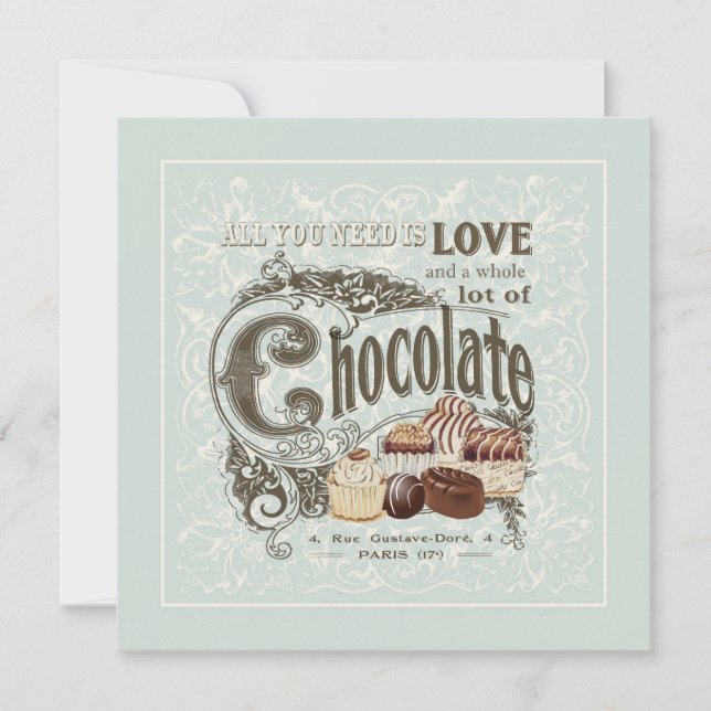 Carte chocolats français vintages (Devant)