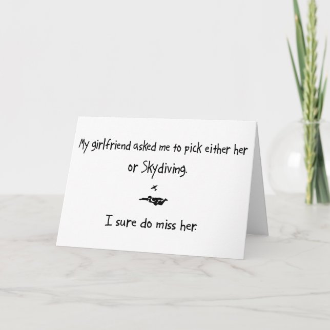 Carte Choisir une copine ou une plongée en Skydiving (Devant)