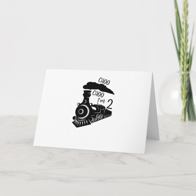Carte Choo Choo I'm 2 Folded Greeting Card (Devant)