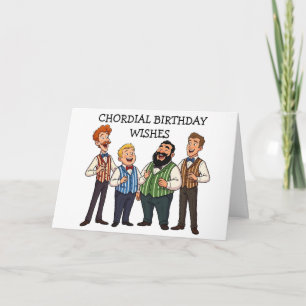 Carte Chordial Anniversaire Quatuor d'Hommes Moderne