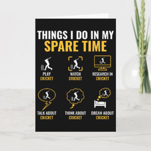 Carte Chose que je fais dans mon temps libre Cricket Spo