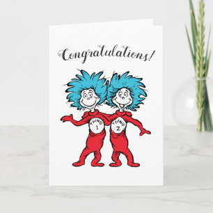 Carte Chose Un Chose Deux Jumeaux Félicitations Bébé