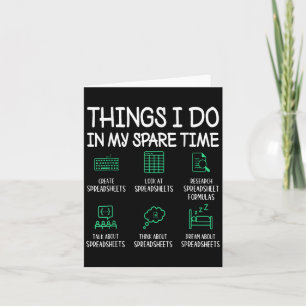 Carte Choses que je fais dans mes tableurs de temps libr