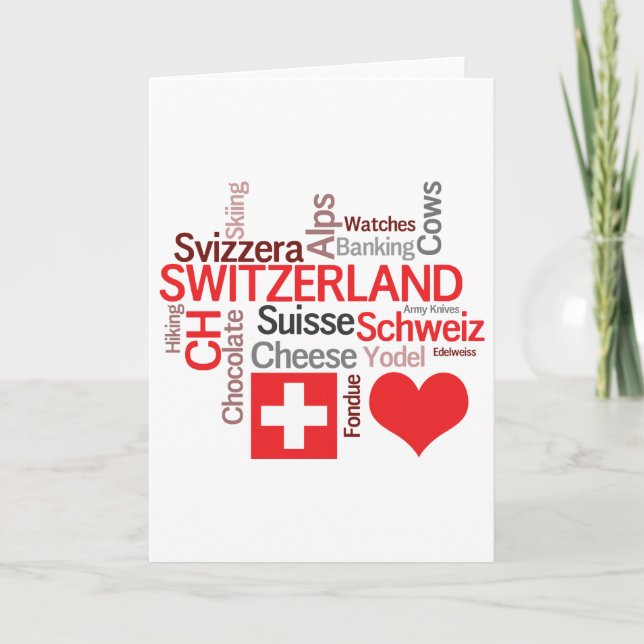 Carte Choses suisses préférées - amour Suisse d'I (Devant)