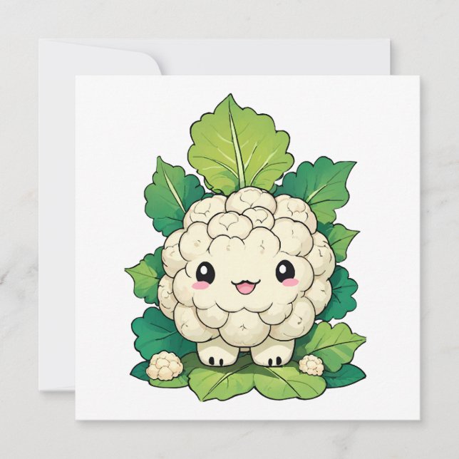Carte Chou-fleur Kawaii (Devant)