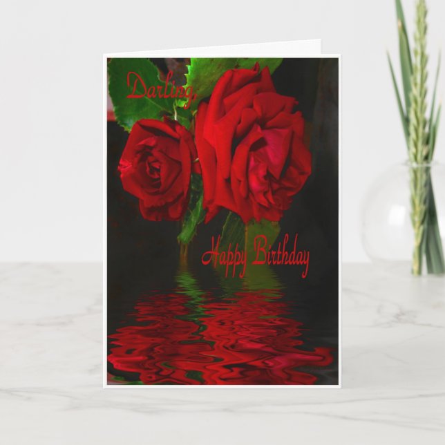 Carte Chouchou Refelcted-Heureux d'anniversaire de rose (Devant)