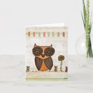 Carte Chouette Brown Médias mixtes Art rustique