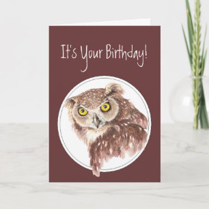Carte Chouette d'anniversaire drôle sur mesure avec Humo