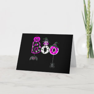 Carte Chouette de Halloween avec chapeau de sorcière ara