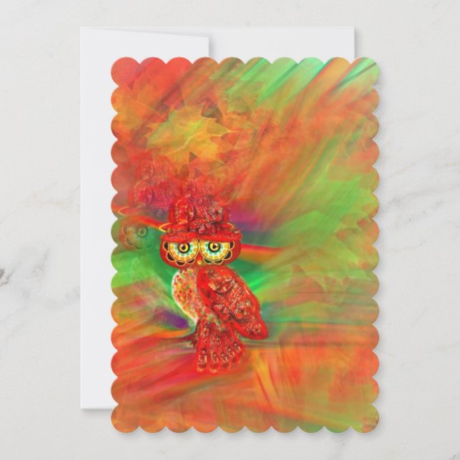 Carte Chouette de mode Miss Extravagance Fall (Devant)