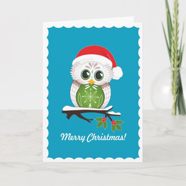 Carte Chouette de Noël (Devant)