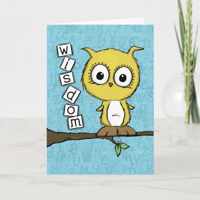 Carte Chouette de sagesse mignonne (Devant)