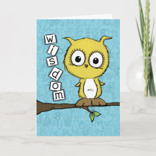 Carte Chouette de sagesse mignonne