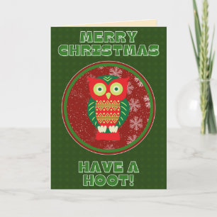 Carte Chouette Drôle Avoir Un Noël De Chaud