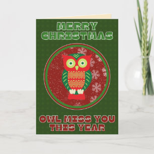 Carte Chouette Mignonne Drôle Vous Mlle Noël