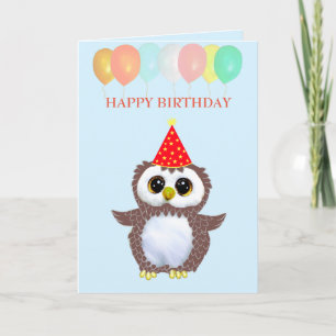 Carte Chouette mignonne et voiles d'anniversaire modifia