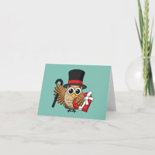 Carte Chouette sophistiquée avec boîte de chocolat du co
