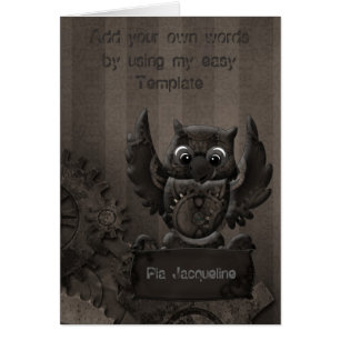 Carte Chouette Steampunk