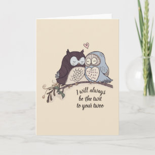 Carte Chouettes en amour Twit Twoo