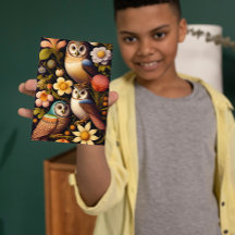 Chouettes et fleurs | Salutation Haeckel moderne