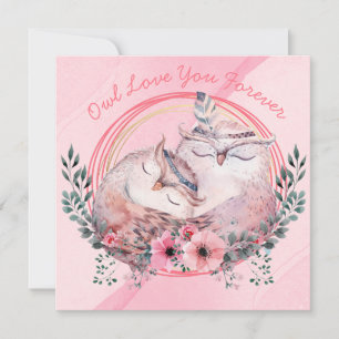 Carte Chouettes mignonnes