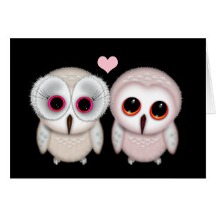 Carte Chouettes Mignonnes T'aiment