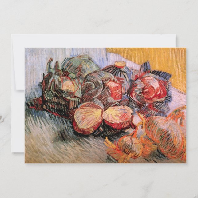 Carte Choux rouges et oignons par Vincent van Gogh (Devant)