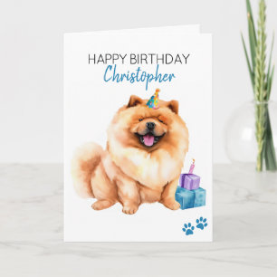 Carte Chow Chow Dog Personnalisé Joyeux Anniversaire