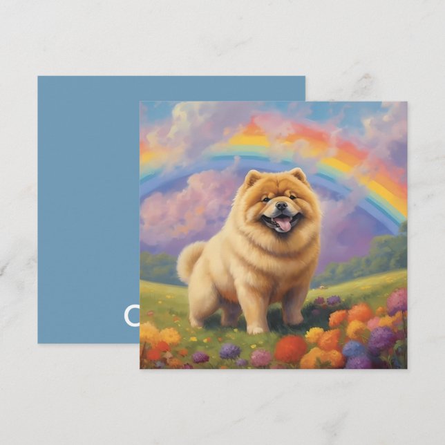 Carte Chow Chow Rainbow Bridge Memorial Nom du chien per (Devant / Derrière)