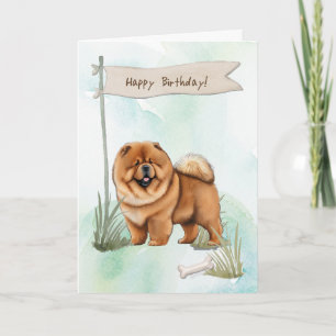 Carte Chow Chow Reproduisent Chien En Plein Air Sous Sym