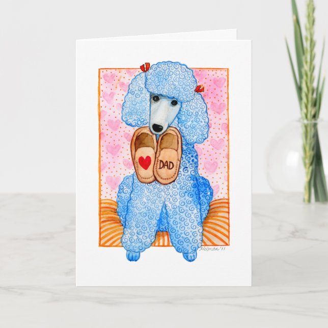 Carte Choyer de caniche de fête des pères (Devant)