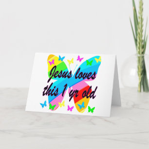 CARTE CHRÉTIEN 1 AN BUTTERFLY ANNIVERSAIRE CONCEPTION