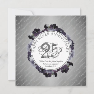 Carte chrétien   25e anniversaire Mariage d'ARGENT