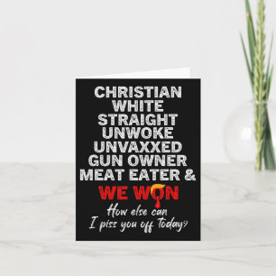 Carte Chrétien Blanc Hétéro Non-réveillé Non-vacciné Pro